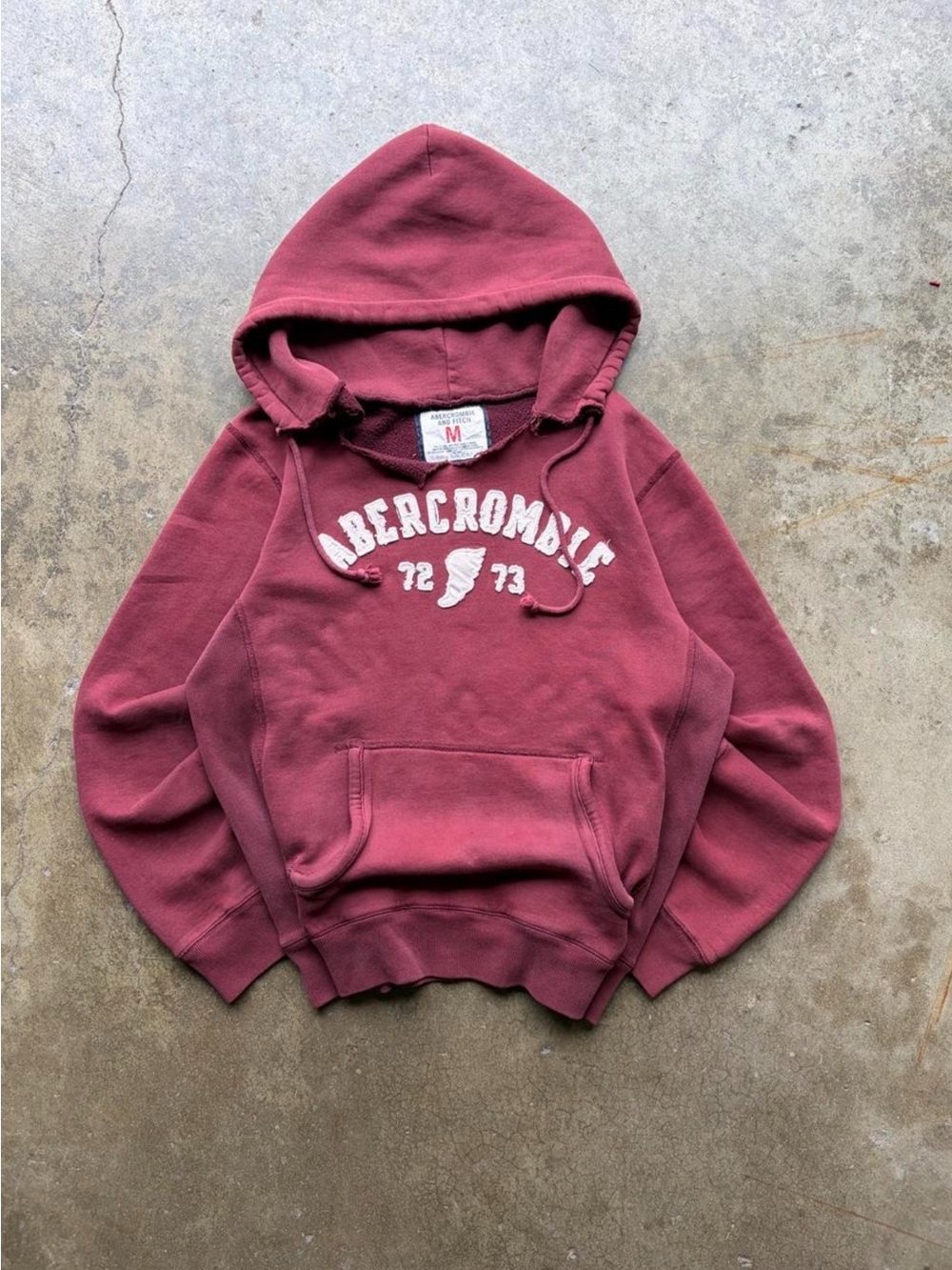 Abercrombie & Fitch Men's Maroon Crewneck Hoodie